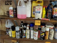 (2) Shelves of Spray Paint & Automotive Fluids