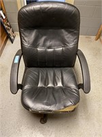 Black office chair on wheels