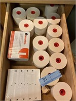 Drawer with receipt paper, laminating pouch film