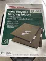 100% recycled hanging folders