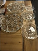 Assorted Glass Serving Plates And Platters