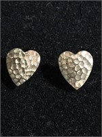 10k yellow gold heart pierced earrings marked 585