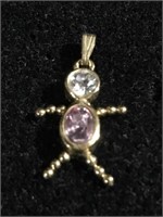 Adorable pink and white stone charm pendant