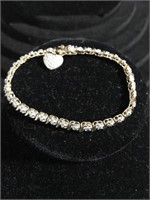 Sterling silver tennis bracelet gold toned 11.5g