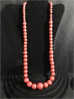 Red wooden beaded necklace