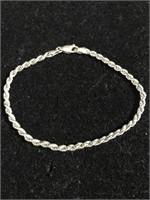 Sterling silver rope chain  bracelet needs