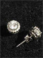 Sterling silver pierced earrings 1.9g