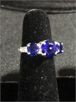Size 7 blue sapphire stones with accent stones