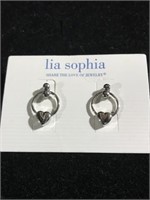 Lia Sophia pierced earrings with hearts