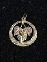 14k and 10k Black hills gold leaf charm pendant