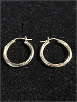 Sterling silver pierced hoop earrings marked 925