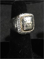 Size 7 1/2 silver and gold tone ring