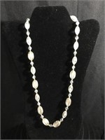 White and gold beaded necklace