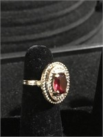Sarah COV red stone adjustable ring