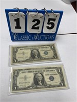 2- 1957-A SILVER CERTIFICATE $1