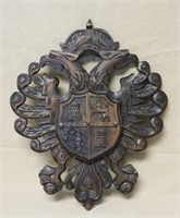 Carved Oak Heraldic Coat of Arms.