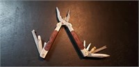 Multi Tool, Wooden Grip. Pliers Screwdriver