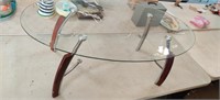 Sleek Modern Glass Top Coffee Table.  46" Long.