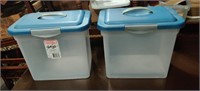 2 Plastic Storage/File Boxes