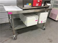 4' x 30" S/S Equipment Stand on Wheels
