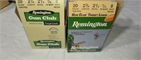 2 boxes of 20 ga shot gun shells ( one box missing