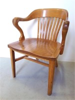 Antique H. Krug Oak Bankers Lawyers Chair