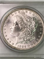 Morgan Silver Dollar 1884o - in capsule