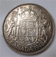 1948 SILVER  CANADIAN  50 cent coin RARE