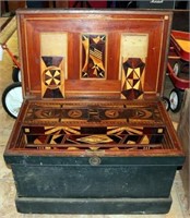 Early Tool Chest w/ Inlaid Interior