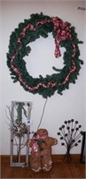 Lg wreath 40" d, etc.