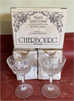 6 French lead crystal champagne glasses