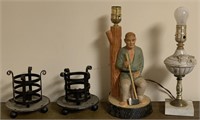 Vintage lamps/metal candle stick holders