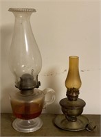2 Smaller vintage oil lamps