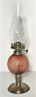 Oil Lamp with Hobnail Glass Font