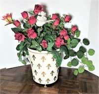 Fleur-de-lis Designed Metal Vase