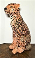 Hand Painted Leopard Statue