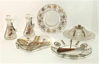 Glass and Gold Painted Dishes