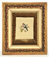 Framed Cross Stitch Finch