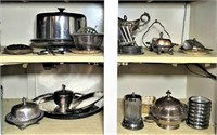 Large Assortment of Silver Plated Dishes