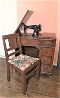 Vintage Modern Electric Sewing Machine and Table