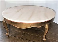 Marble Top Coffee Table on Gilt Base
