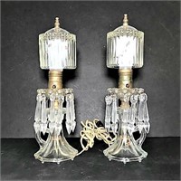 Two Vintage Lustre Tea Light Lamps