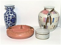 Pottery Vases and Trinket Box