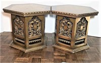 Pair of Hexagonal End Tables