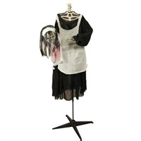 56" Battery Operated Lighted LED Skeleton Maid