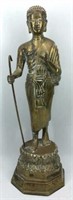 Brass Thai Dvaravati Standing Buddha