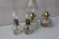 4 - Assorted  Oil Lamps
