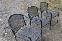 3 - Steel Patio Chairs