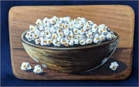 Popcorn Bowl Textured Painting by Mary Porter