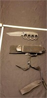 United knife with sheath in matte black